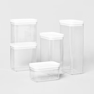 lot 3701 image: 5pc Airtight Canister Set White - Brightroom  Containers