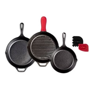 lot 3709 image: $65 Lodge Seasoned Cast Iron 6pc Starter Set