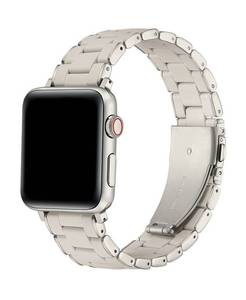 lot 3718 image: Posh Tech Orla Silicone Metal Band for Apple Watch - TanBeige