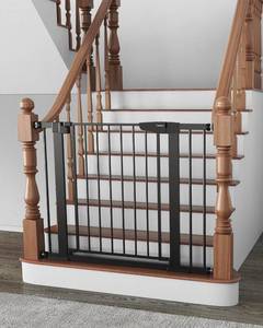 lot 3748 image: $83 Cumbor 29.7-40.6 Baby Gate Stairs, Auto-Close Pressure Gate Black