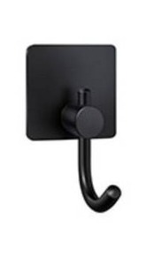 lot 10556 image: Matte Black Towel Hooks With Adhesive Backing, 12 Pack