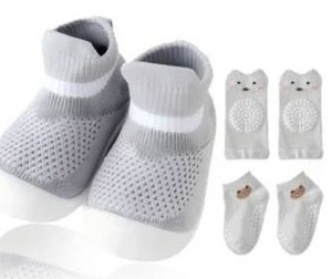 lot 10561 image: Baby Walking Shoes And Grip Socks Set, 14.5