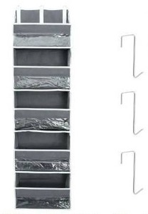lot 10588 image: Over the Door Hanging Organizer, Gray