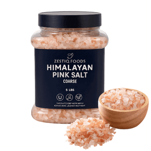 lot 10593 image: Zestiq Foods Himalayan Pink Salt Natural Rock Salt for Cooking  Seasoning And Grinder Refills, Coarse Grain, 5 lb Jar