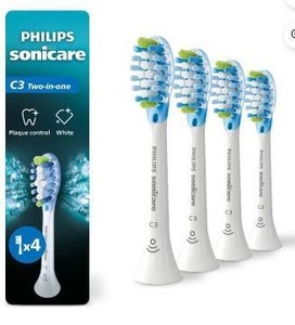 lot 10599 image: Phillips Sonicare C3 Plaque Control Replacement Toothbrush Heads, 4 Count