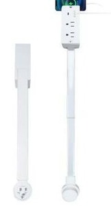 lot 10615 image: Power Strip Extension Cord with USB Ports and Rotating Plug