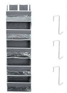lot 10616 image: Over the Door Hanging Organizer, Gray