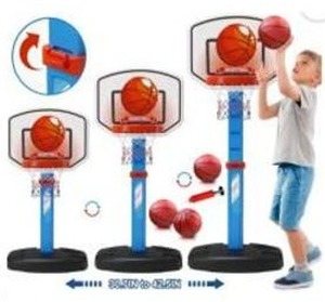 lot 10624 image: Kids Adjustable Basketball Hoop Set with Balls