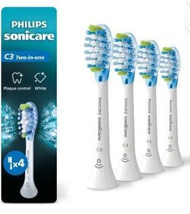 lot 10625 image: Phillips Sonicare C3 Plaque Control Replacement Toothbrush Heads, 4 Count