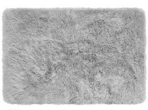 lot 10627 image: Grey Fluffy Shag Area Rug 36x22 inches
