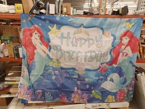 lot 10634 image: Little Mermaid Happy Birthday Banner