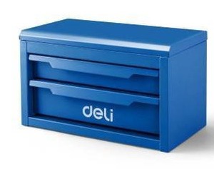 lot 10667 image: Deli Mini Metal Tool Box, Blue
