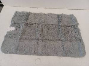 lot 10693 image: Fluffy Decorative Rug, Gray, 34x22
