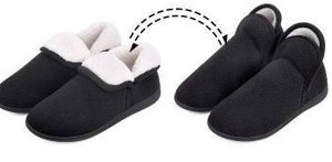 lot 10706 image: Womens Fuzzy Slippers, Black