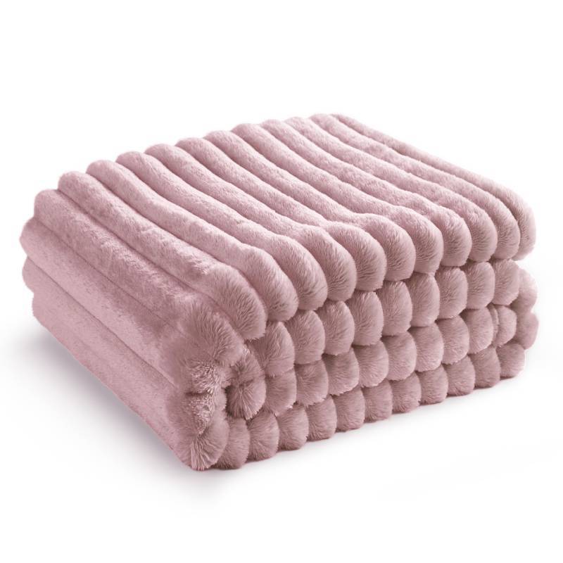 lot 8188 image: Bedsure GentleSoft Pink Fleece Blanket for Couch - Cozy Soft Blankets for Women, Cute Small Throws for Girls, 50x70 Inches