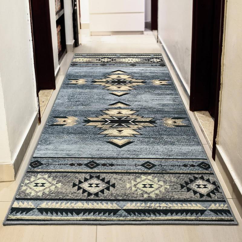 lot 6600 image: B BENRON Hallway Runner Rug 2 x 4, Non-Slip Western Runners for Bedroom Kitchen, Accent and Tribal Style Long Rugs Washable, Grey