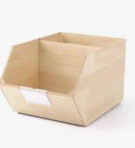 lot 7088 image: bullseye wood stackable bins 6 Pack 2 Styles