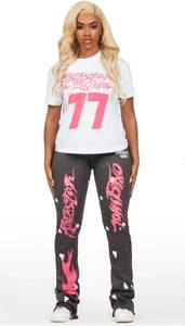 lot 7105 image: tayonna whitedark grey t-shirt trackset Medium