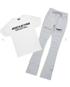 lot 7107 image: connor heather grey t-shirtstacked flare track set Medium