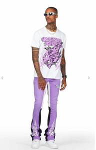 lot 7114 image: smitty purplewhite t-shirtstacked flare pant set Medium