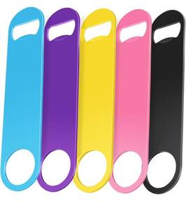 lot 7152 image: WEGAZ-5 Pack 7 Inches Large Colorful Beer Bottle Openers Stainless Steel