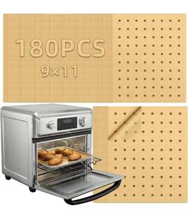 lot 7192 image: MEIYA Air Fryer Liners Disposable, 180Pcs Parchment Paper Sheets for Air Fryer, Oven, Toasters, 9x11 Inch rectangle Non-Stick Air Fryer Liner, Unbleached Oven Liners for Bottom of Oven