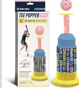 lot 7194 image: Bandit Sports Coach RAC Tee Popper Mini, Hitting Tee for Perfect Swings, Batting Machine for Practicing Hitting Without a Pitcher Blue