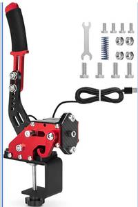 lot 7200 image: aikeec 64Bit PC USB Handbrake, Upgrade SIM Racing Games Handbrake for LO GITECH G25 G27 G29 T500 T300 THRUST MASTER FANATECOSW DIRT RALLY, 2M Nylon CableReinforced SpringRedClamp