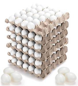 lot 7206 image: Seematn 90 Pcs White Plastic Eggs Paintable Easter Eggs with Paper Trays for DIY, Crafts, Easter Hunts Party Favors, Basket Fillers (White)