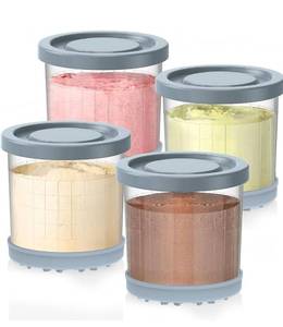 lot 7207 image: for Ninja Creami Pints and Lids-4 Pack, 16OZ Container Compatible with NC299AMZ & NC300s Series Ice Cream Makers, Extra Cups Replacement for Ninja Creamy Containers Airtight Anti-slip Dishwasher Safe