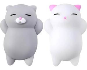lot 7216 image: Nutty Toys Squishy Cat Set - 2 Soft Silicone Kawaii Kitties, Top Stress Relief Toy 2026, Unique Kids & Adults Egg Filler Gift Idea, Best Teenage Girl, Teen Boy & Tween Easter Basket Stuffers Present