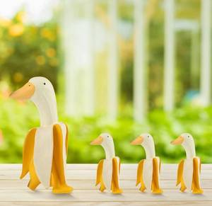 lot 7220 image: Weysat 4 Pcs Creative Resin Banana Duck Statue Sculpture Funny Whimsical Yard Art Yellow White Banana Duck Figurine for Outdoor Home Garden Lawn Office Porch Decor Birthday Housewarming Gifts