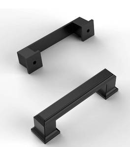 lot 7221 image: Amerdeco 10 Pack Matte Black Cabinet Pulls 3 Inch(76mm) Hole Center Kitchen Cabinet Handles Cabinet Hardware for Bathroom Drawer Pulls ZH0001