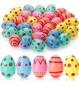 lot 7230 image: 3 Inch Jumbo Plastic Easter Eggs 30 Pack - Premium Colorful Fillable Empty Easter Eggs Bulks for Easter Basket Fillers Egg Hunt, Classroom Prize Supplies, Filling Treats and Party Favor