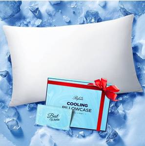 lot 7233 image: Ice Cooling Pillowcase for Hot Sleepers, Instantly Cool, Stays Cold All Night, Softer Than Silk Pillow Cases, Pillow Covers with Invisible Zipper, Gift for Men & Women - Standard Size, White (1 Pack