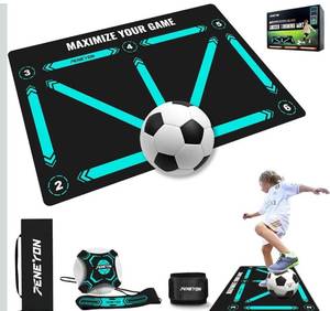 lot 7235 image: Soccer Training Equipment,Soccer Training Mat Improve Strength,Agility and Coordination,Anti-Slip Silent Absorption Soccer Footwork Training Mat,Soccer Trainer for IndoorOutdoor Drills