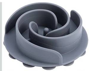 lot 7269 image: Slow Feeder Dog Bowls Insert, Bestalk Soft Silicone Slow Eating Feeder Insert with Suction Cups for Small, Medium and Large Dogs, Fit into Basic and Elevated Dog Bowls, Grey