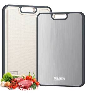 lot 7272 image: Titanium Cutting Board for Kitchen, Cutting Board Double Sided Food Grade, Pure TitaniumPP, Easy to Clean Large Size 15x10.3