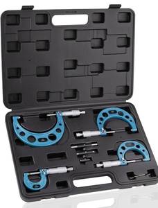 lot 7280 image: 4PCS Micrometer Set, 0-11-22-33-4 Machinist Outside Micrometer Measuring Tool, Ultra-Precision 0.0001 Graduation Micrometers, Professional Machinist Tools Set - Retail $80