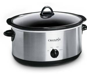 lot 7282 image: Crock-Pot 7 Quart Oval Manual Slow Cooker, Stainless Steel (SCV700-S-BR), Versatile Cookware for Large Families or Entertaining