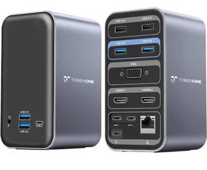 MacBook Pro Docking Station Dual Monitor with 2 4k HDMI Display,15 in 2 USB C Docking Station for MacBook with 2 HDMI, VGA, PD3.0, 7 USB Ports, RJ45 Ethernet &amp; 3.5mm Audio (No Power Adapter) - Retail $119