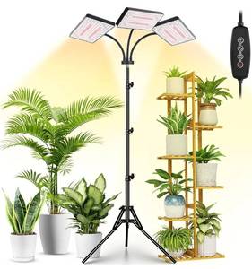 lot 7290 image: LBW Grow Lights for Indoor Plants with Stand, 642 LEDs Full Spectrum Standing Grow Light, Tall Floor Lamp with 3612H Timer, 6 Brightness, 3 Modes, 63 Adjustable Tripod