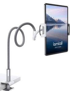 lot 7297 image: Lamicall Gooseneck Tablet Holder, Tablet Stand  Flexible Arm Clip Tablet Mount Gifts, Compatible with iPad mini Pro Air, Kindle, Switch, Galaxy Tabs, More 4.7-10.5 Devices - Gray