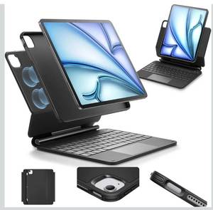 lot 7301 image: ESR for iPad Air 11 Inch Case with Keyboard M4M3M2 (202620252024) & iPad Pro 11Air 5th4th Gen Keyboard, Easy-Set Magnetic Stand, PortraitRaised Modes, with Removable Protective Case, Black