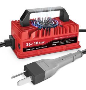 18 Amp Golf Cart Charger for 36 Volt Club Car, EZGO &amp; Yamaha Lead Acid Battery with Upgraded Crowfoot Plug - Retail $149