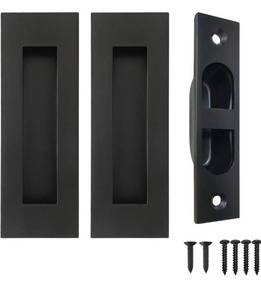 lot 7309 image: Pocket Door Handles and Edge Pull,4.72 inch Recessed Flush Finger Pulls,304 Stainless Steel Pocket Door Hardware, Black