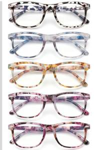 lot 7316 image: 5 Pack Reading Glasses For Women - Stylish Blue Light Blocking Readers -Womens Men Spring Hinge Eyeglasses (2.00)