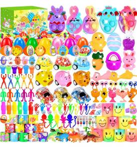 lot 7325 image: ��360Pcs Colorful Prefilled Plastic Easter Set, 120 Plactic Eggs Filled with 240 Assorted Toys Stickers Party Favors for Kids Boys Girls Toddlers Easter Eggs Hunt Basket Filler Stuffers Supplies