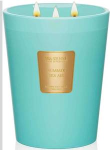 lot 7327 image: M&SENSE Summer Sea Air Scented Candle, 35 OZ Extra Large 3 Wick Natural Soy Wax Candles 150 Hours Long Lasting Slow Burning, Candles Gift for Spring Home Decor
