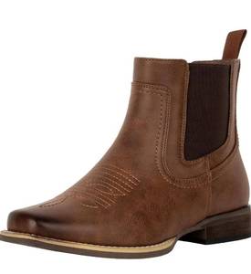 lot 7333 image: Js.o.l.e Ankle Cowboy Boots for Men Square Toe Chelsea Boots Mens Casual Retro Stylish Boots 44